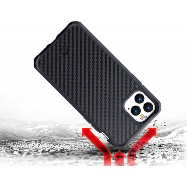ITSKINS iPhone 11 Pro Level 2 HybridFusion Carbon - Simple kopen bij Microforce | Apple - specialist & refurbished expert | Gratis afhalen in Gentbrugge, Antwerpen & Oudenaarde of snelle levering in België!
