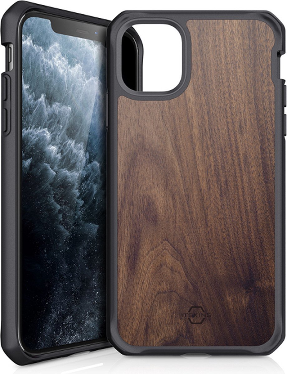 ITSKINS iPhone 11 Pro Level 2 HybridFusion Dark Wood - Simple kopen bij Microforce | Apple - specialist & refurbished expert | Gratis afhalen in Gentbrugge, Antwerpen & Oudenaarde of snelle levering in België!