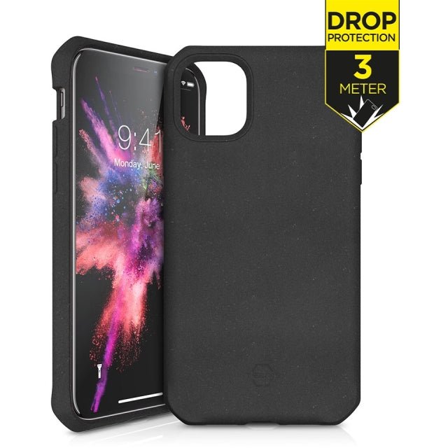 ITSKINS iPhone 11 Pro Max Level 2 FeroniaBio Black - Simple kopen bij Microforce | Apple - specialist & refurbished expert | Gratis afhalen in Gentbrugge, Antwerpen & Oudenaarde of snelle levering in België!