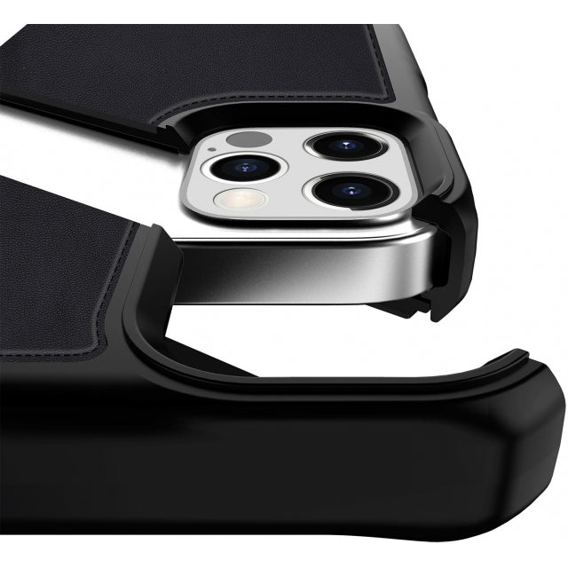 ITSKINS iPhone 12 Pro Max Level 2 HybridFolio Leather Black - Simple kopen bij Microforce | Apple - specialist & refurbished expert | Gratis afhalen in Gentbrugge, Antwerpen & Oudenaarde of snelle levering in België!