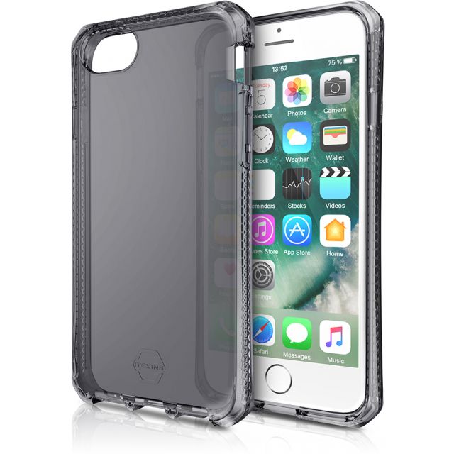 ITSKINS iPhone 8/7/SE2/SE3 Level 2 SpectrumClear Black - Simple kopen bij Microforce | Apple - specialist & refurbished expert | Gratis afhalen in Gentbrugge, Antwerpen & Oudenaarde of snelle levering in België!