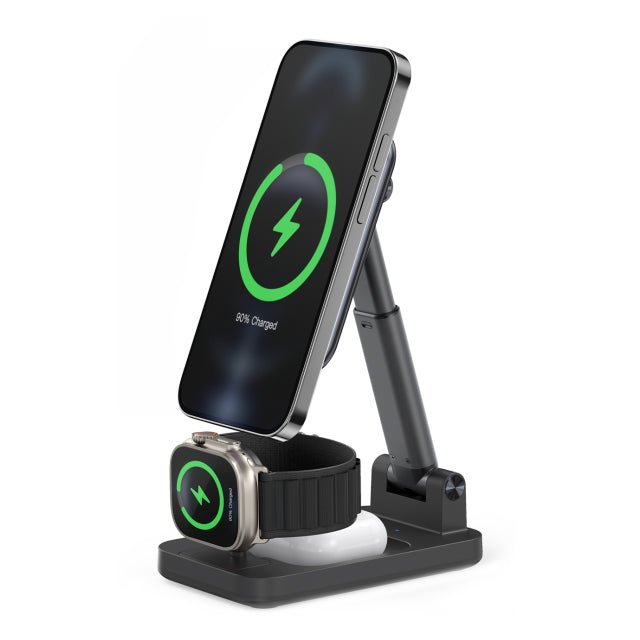 Mobilize 3in1 Charger Station MagSafe Compatible 15W Black - Simple kopen bij Microforce | Apple - specialist & refurbished expert | Gratis afhalen in Gentbrugge, Antwerpen & Oudenaarde of snelle levering in België!