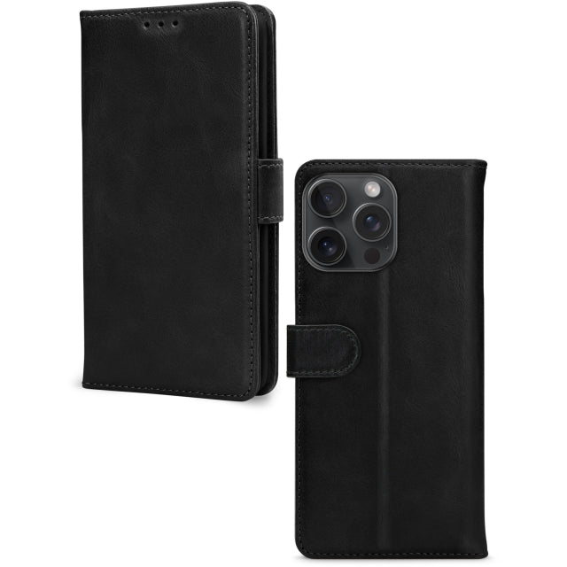 Mobilize Leather Wallet Apple iPhone 15 Pro Max Black - Simple kopen bij Microforce | Apple - specialist & refurbished expert | Gratis afhalen in Gentbrugge, Antwerpen & Oudenaarde of snelle levering in België!