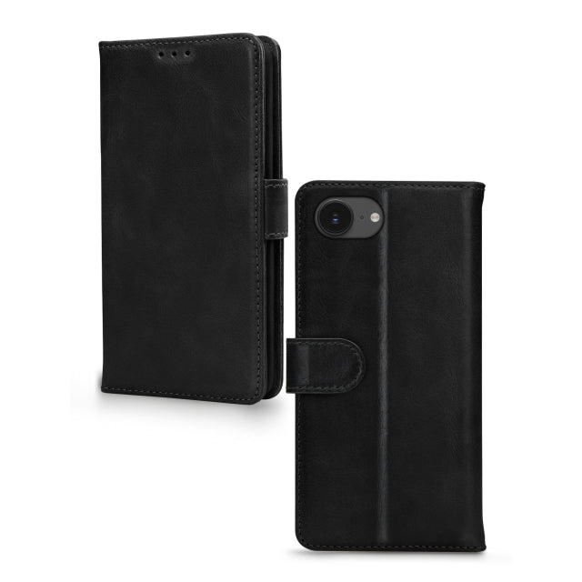 Mobilize Leather Wallet Apple iPhone 16e Black - Simple kopen bij Microforce | Apple - specialist & refurbished expert | Gratis afhalen in Gentbrugge, Antwerpen & Oudenaarde of snelle levering in België!