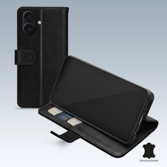 Mobilize Leather Wallet Apple iPhone 17 Black - Simple kopen bij Microforce | Apple - specialist & refurbished expert | Gratis afhalen in Gentbrugge, Antwerpen & Oudenaarde of snelle levering in België!