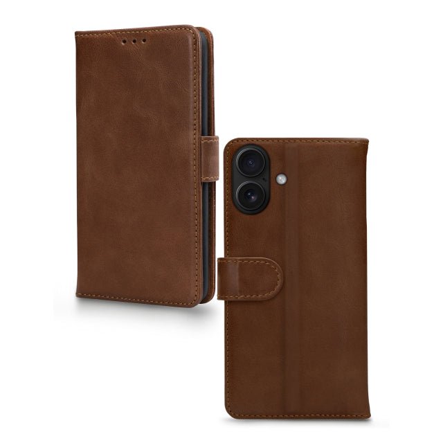 Mobilize Leather Wallet Apple iPhone 17 Brown - Simple kopen bij Microforce | Apple - specialist & refurbished expert | Gratis afhalen in Gentbrugge, Antwerpen & Oudenaarde of snelle levering in België!