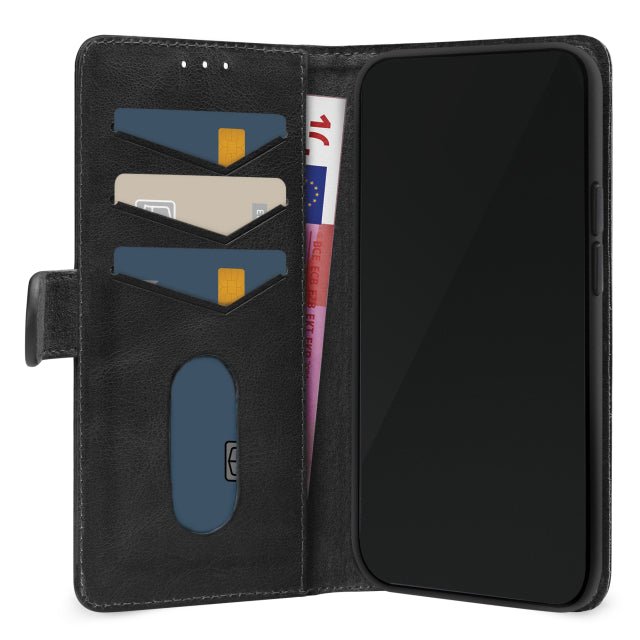 Mobilize Leather Wallet Apple iPhone 17 Pro Black - Simple kopen bij Microforce | Apple - specialist & refurbished expert | Gratis afhalen in Gentbrugge, Antwerpen & Oudenaarde of snelle levering in België!