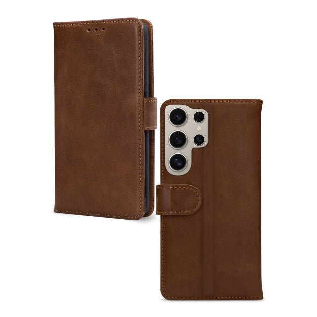 Mobilize Leather Wallet Samsung Galaxy S24 Ultra 5G Brown - Simple kopen bij Microforce | Apple - specialist & refurbished expert | Gratis afhalen in Gentbrugge, Antwerpen & Oudenaarde of snelle levering in België!