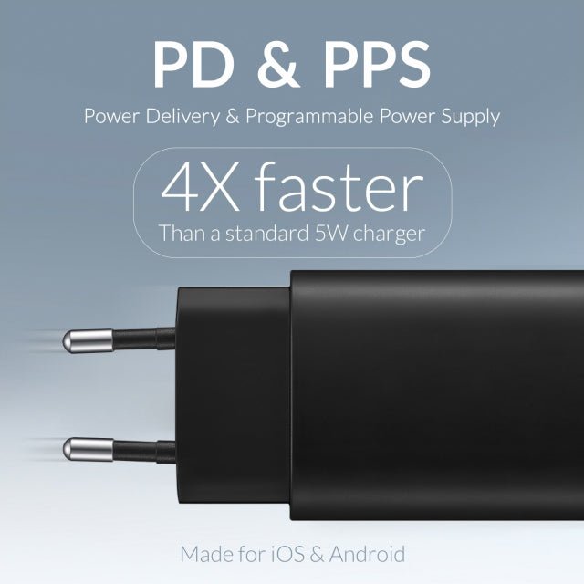 Mobilize Wall Charger 2x USB - C GaN 45W with PD/PPS Black - Simple kopen bij Microforce | Apple - specialist & refurbished expert | Gratis afhalen in Gentbrugge, Antwerpen & Oudenaarde of snelle levering in België!
