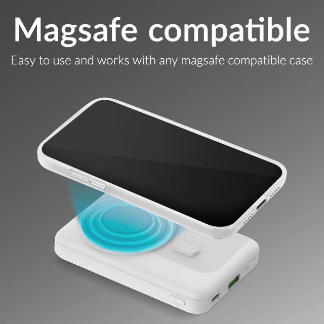 Mobilize Magnetic Wireless Magsafe PD Powerbank 10K White - Simple kopen bij Microforce | Apple - specialist & refurbished expert | Gratis afhalen in Gentbrugge, Antwerpen & Oudenaarde of snelle levering in België!