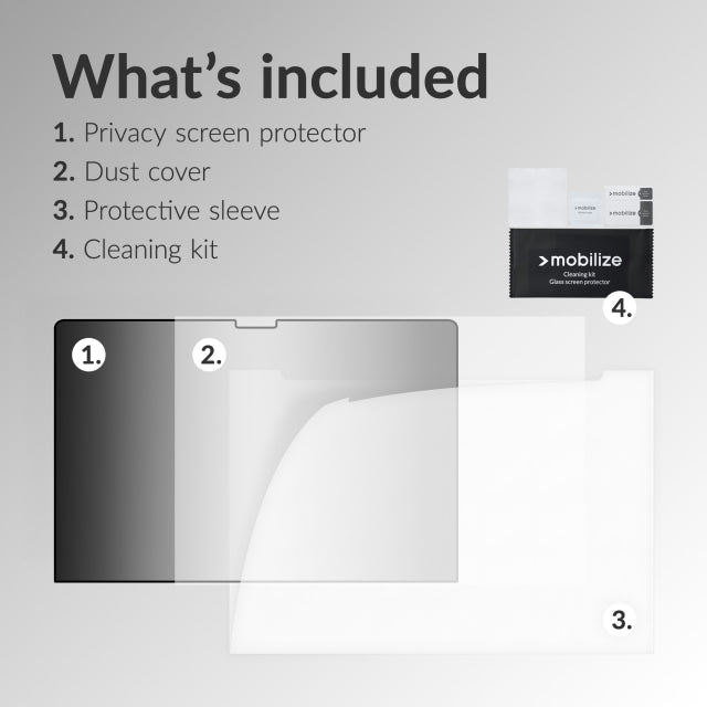 Mobilize Privacy Screen Protector MacBook Pro 13i 2016 - 2022 - Simple kopen bij Microforce | Apple - specialist & refurbished expert | Gratis afhalen in Gentbrugge, Antwerpen & Oudenaarde of snelle levering in België!