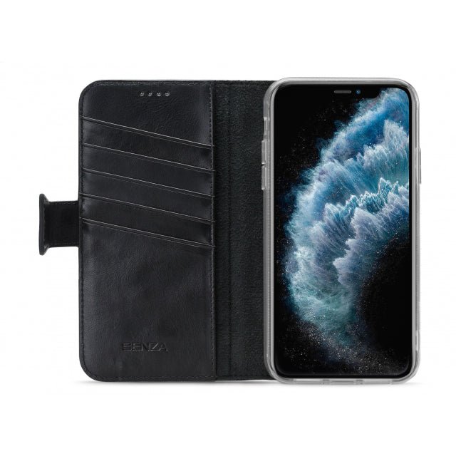 Senza Desire Leather Wallet Apple iPhone 11 Pro Deep Black - Simple kopen bij Microforce | Apple - specialist & refurbished expert | Gratis afhalen in Gentbrugge, Antwerpen & Oudenaarde of snelle levering in België!