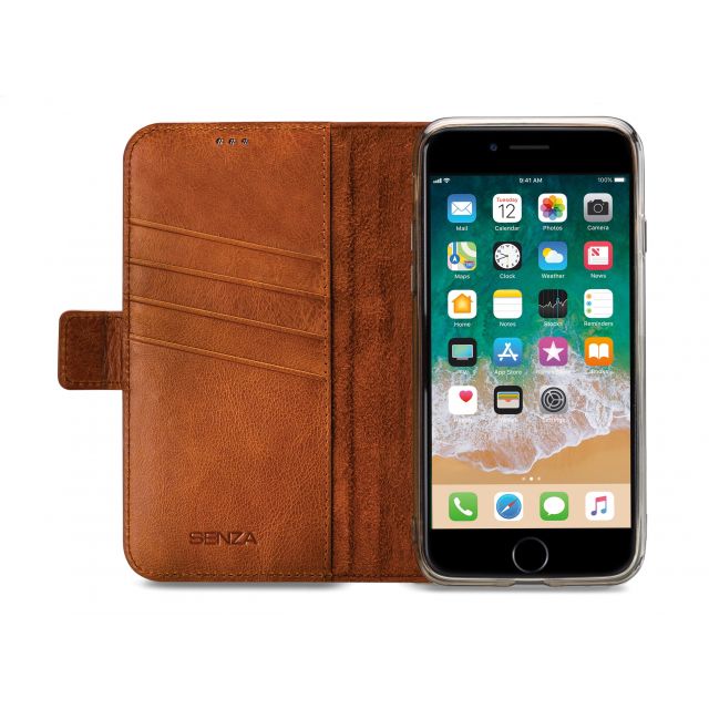 Senza Pure Leather Wallet iPhone 7/8/SE 20/22 Burned Cognac - Simple kopen bij Microforce | Apple - specialist & refurbished expert | Gratis afhalen in Gentbrugge, Antwerpen & Oudenaarde of snelle levering in België!