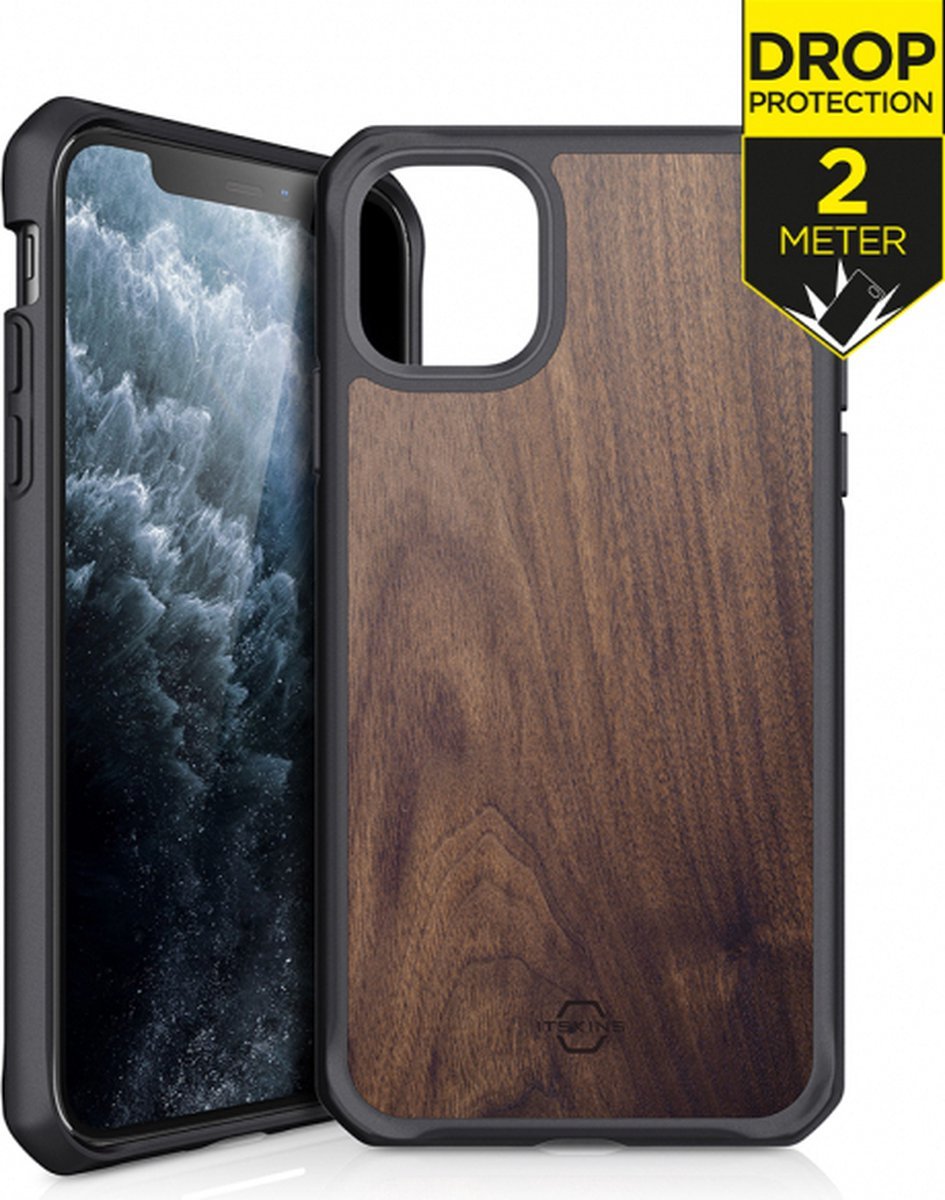 ITSKINS iPhone 11 Pro Niveau 2 HybridFusion Bois Foncé