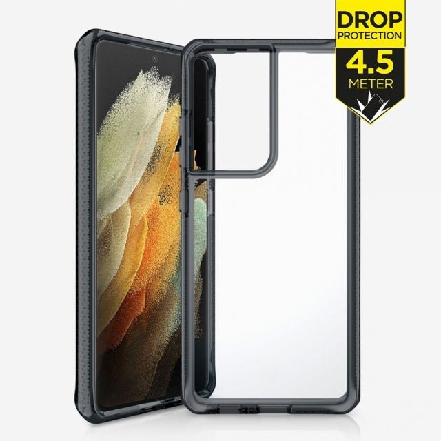ITSKINS Samsung Galaxy S21 Ultra Level 3 SupremeClear Smoke - Simple kopen bij Microforce | Apple - specialist & refurbished expert | Gratis afhalen in Gentbrugge, Antwerpen & Oudenaarde of snelle levering in België!