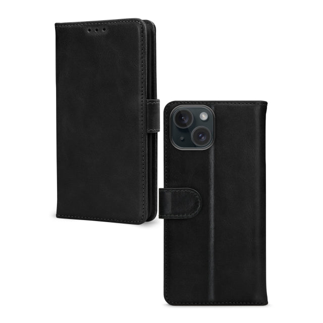 Mobilize Leather Wallet Apple iPhone 15 Plus Black - Simple kopen bij Microforce | Apple - specialist & refurbished expert | Gratis afhalen in Gentbrugge, Antwerpen & Oudenaarde of snelle levering in België!