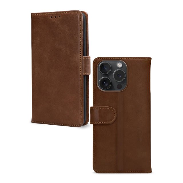 Mobilize Leather Wallet Apple iPhone 15 Pro Brown
