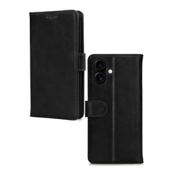 Mobilize Leather Wallet Apple iPhone 16 Black - Simple kopen bij Microforce | Apple - specialist & refurbished expert | Gratis afhalen in Gentbrugge, Antwerpen & Oudenaarde of snelle levering in België!