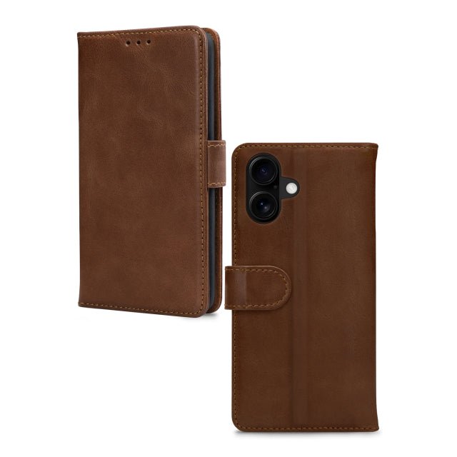 Mobilize Leather Wallet Apple iPhone 16 Plus Brown