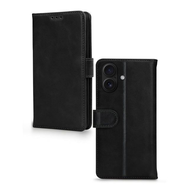 Mobilize Leather Wallet Apple iPhone 17 Black - Simple kopen bij Microforce | Apple - specialist & refurbished expert | Gratis afhalen in Gentbrugge, Antwerpen & Oudenaarde of snelle levering in België!