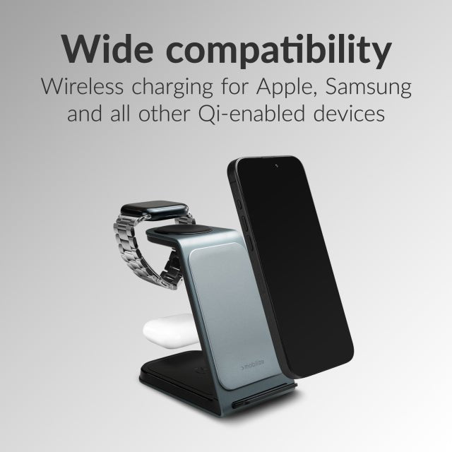 Mobilize 3in1 Aluminium Wireless Charger Station 15W USB - C - Simple kopen bij Microforce | Apple - specialist & refurbished expert | Gratis afhalen in Gentbrugge, Antwerpen & Oudenaarde of snelle levering in België!