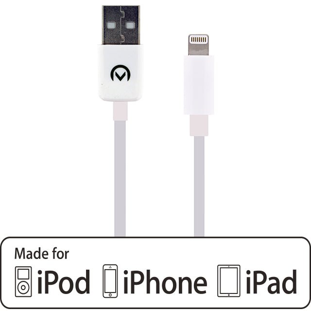 Mobilize Fast Charge/Sync Cable USB-A to Lightning 1m. White