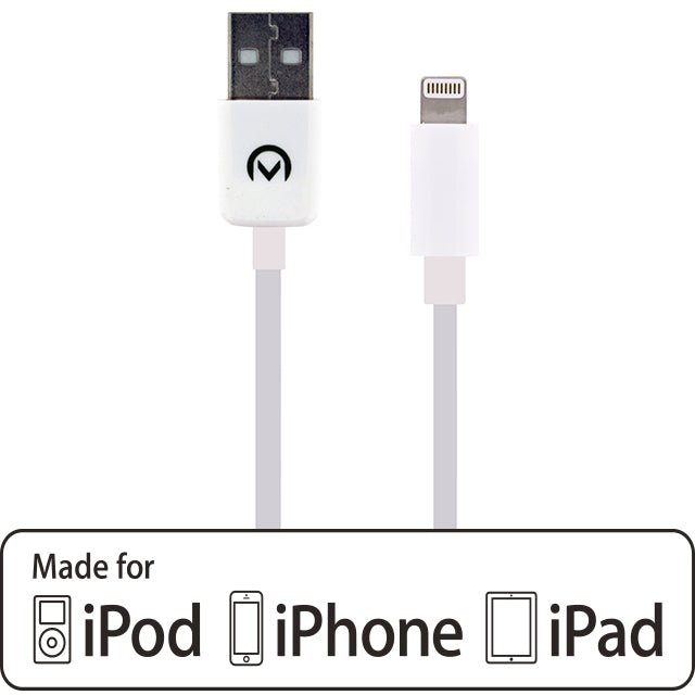 Mobilize Fast Charge/Sync Cable Apple Lightning 1m. White