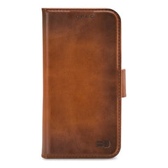 Senza Desire Portefeuille en cuir iPhone 14 Pro Cognac brûlé