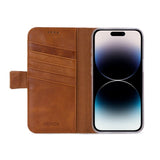 Senza Desire Leather Wallet iPhone 14 Pro Burned Cognac