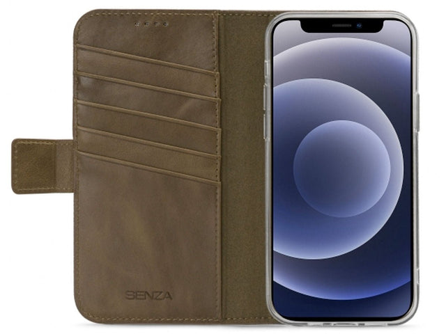 Senza Pure Leather Wallet iPhone 12/12 Pro Olive - Simple kopen bij Microforce | Apple - specialist & refurbished expert | Gratis afhalen in Gentbrugge, Antwerpen & Oudenaarde of snelle levering in België!